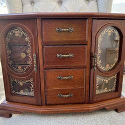 Antique Wooden Jewelry Box