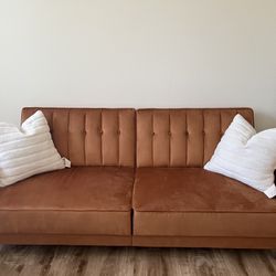 Sofa Bed  | Rust Velvet | Futon | Couch 