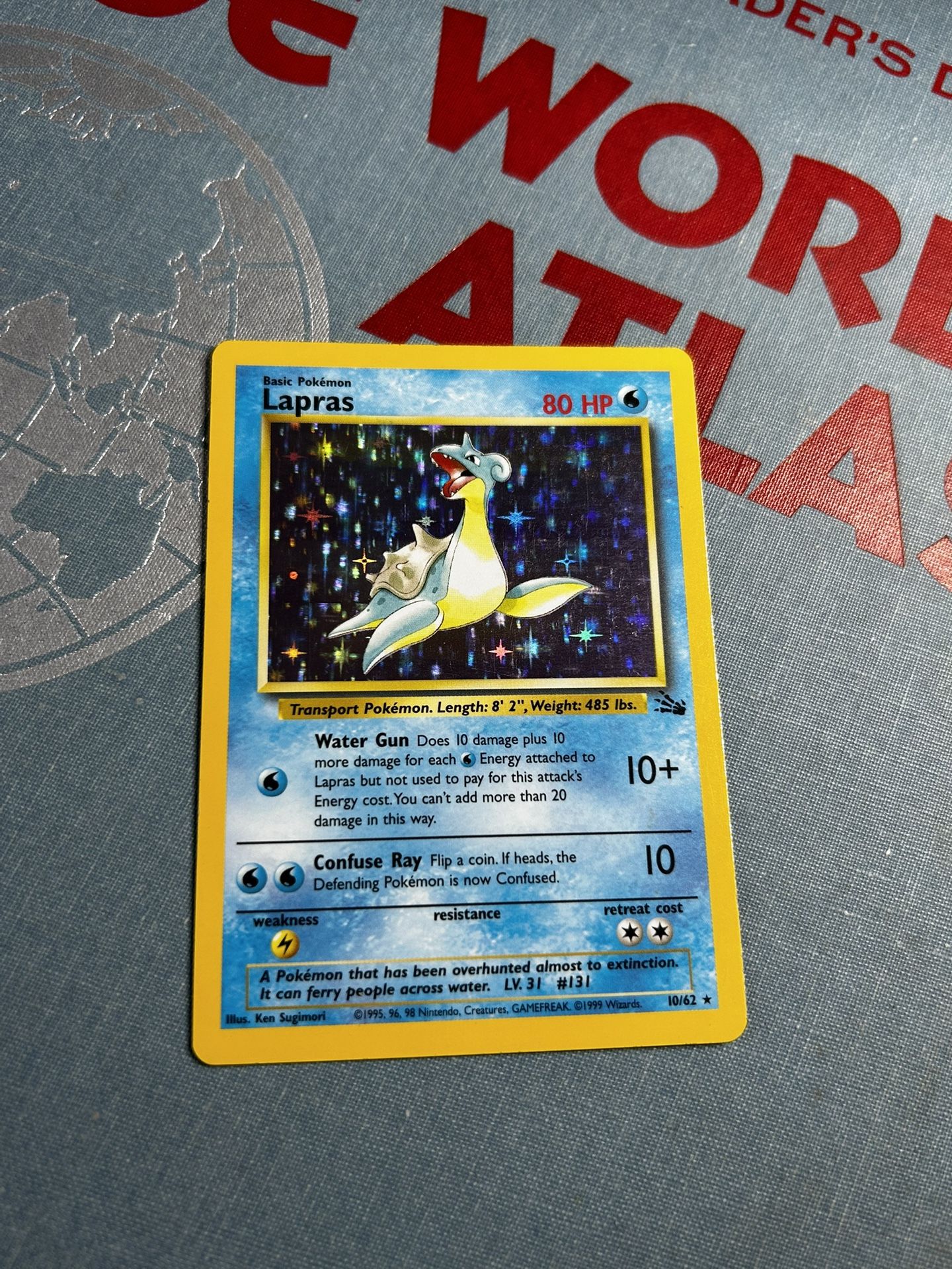 Pokémon Lapras — Fossil 10/62 — Authentic Vintage Pokemon (as is condition)