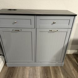 Double Tilt Trash Bin Cabinet 
