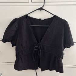 Black Top Tie Front - H&M
