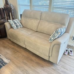 Almost New Leather Couch - Loveseat- Recliner 