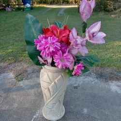 Large Vase With Artificial Flowers PRICE REDUCED!!!