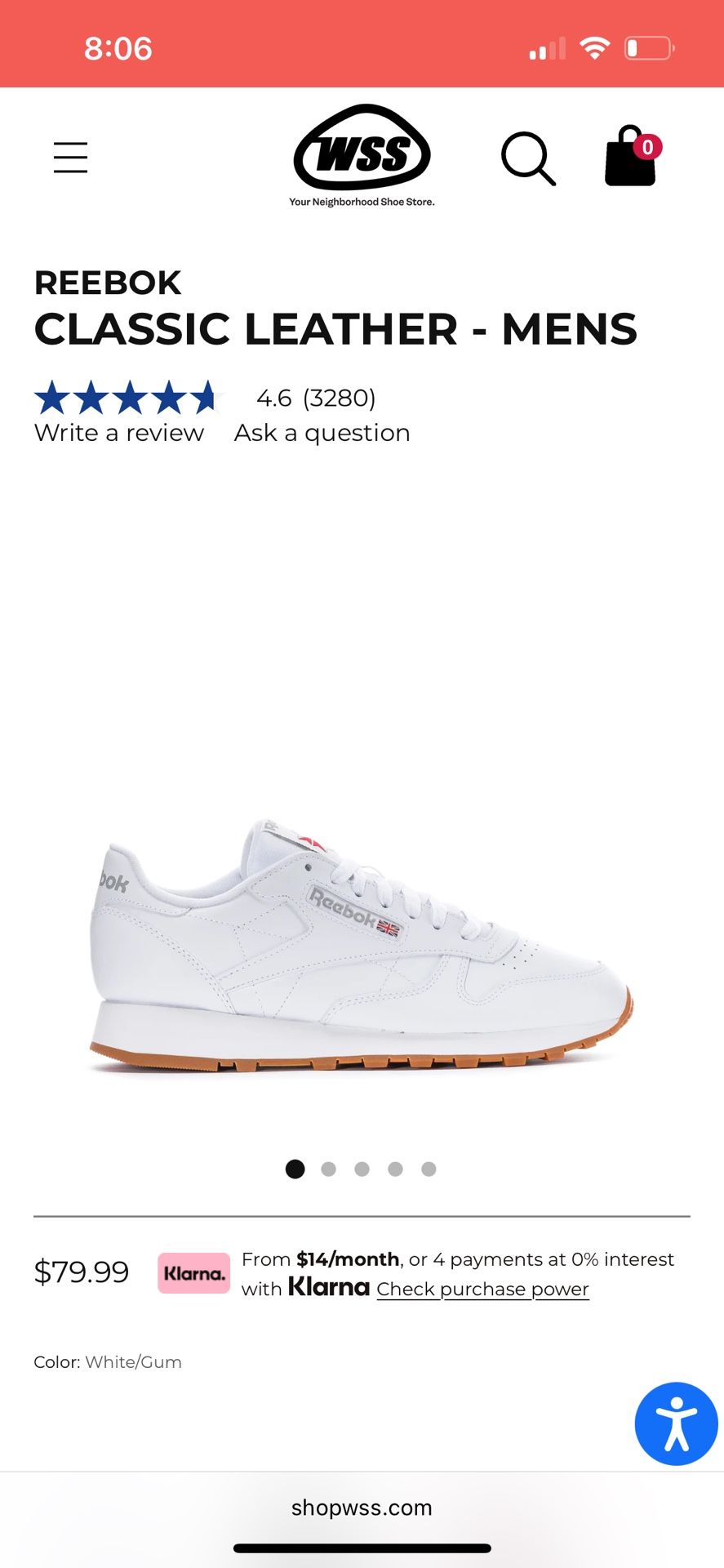 Reebok Men’s-9 1/2