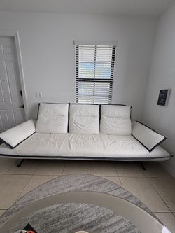 Real Leather white sofa Italia design