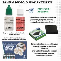JSP Silver & 14K Gold Jewelry Acid Test Apprail Kit Detect 999 925 Sterling Solution with GTE