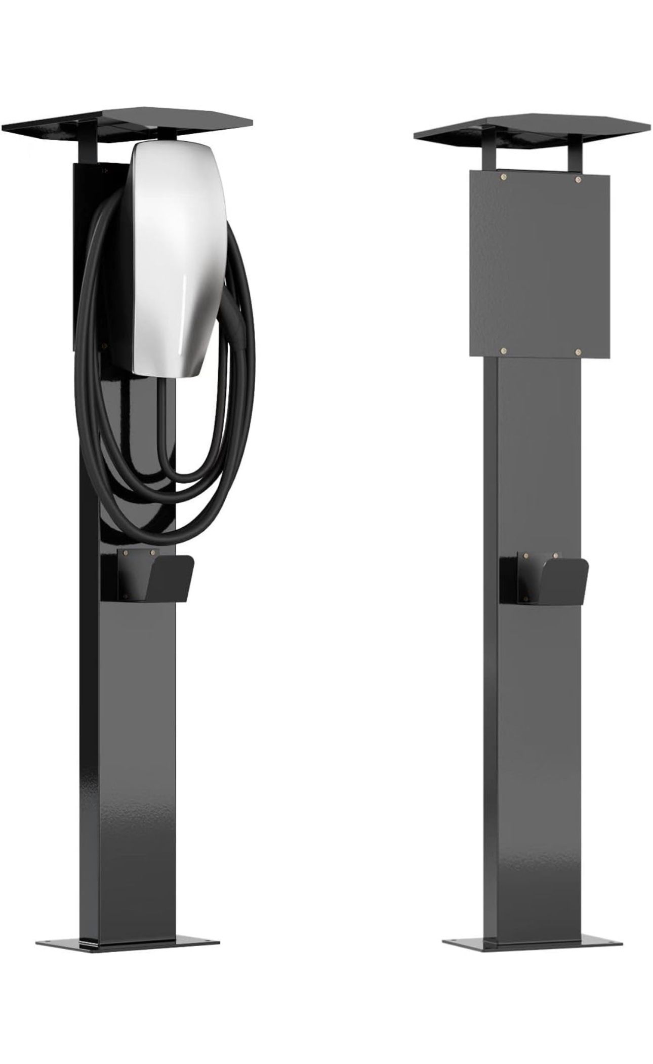 EV Charger Pedestal, Outdoor Electric Vehicle Charger Stand, Freestanding Charging Station Stand Accessory, Corrosion Resistant, 201 Steel, for All Le