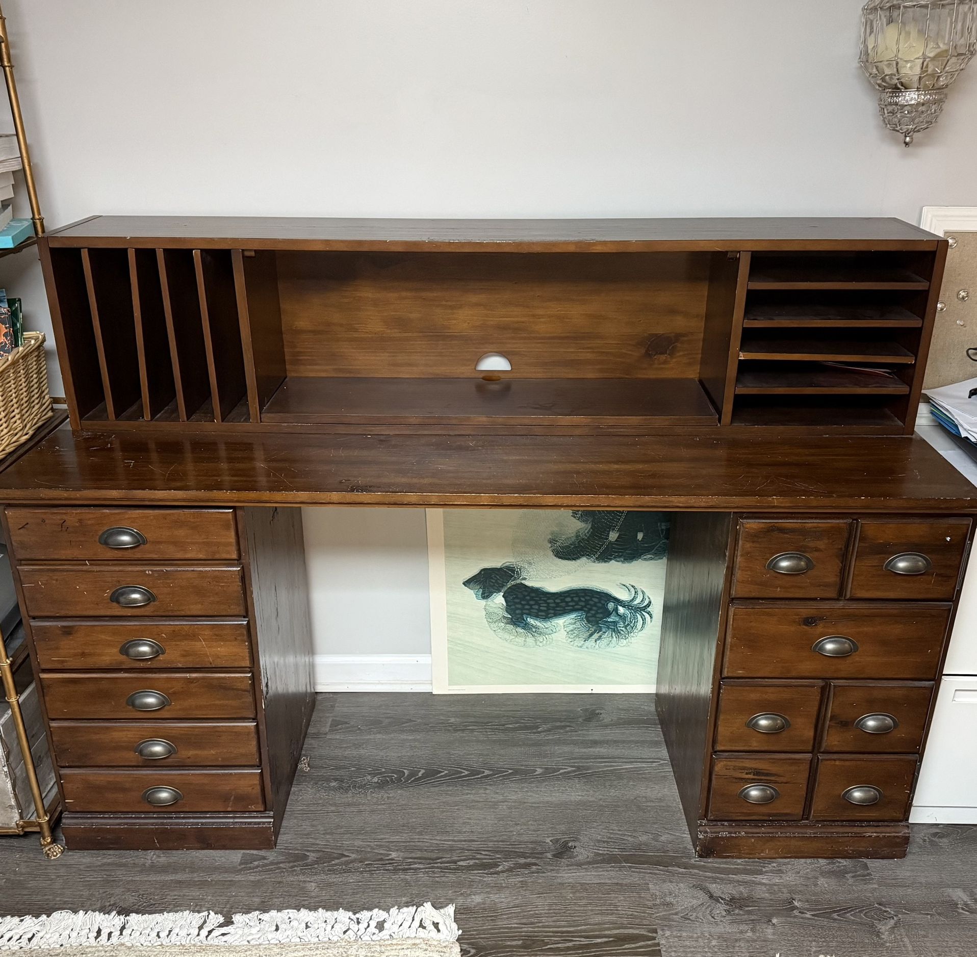 Pottery Barn Printers Desk And Top Hutch