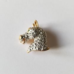 Equestrian Horse Pin/brooch Silver Gold Head