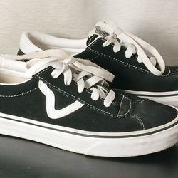 Size Mens 7 - Women's 8.5 VANS Epoch Sport LX Suede Black Platform White Unisex 