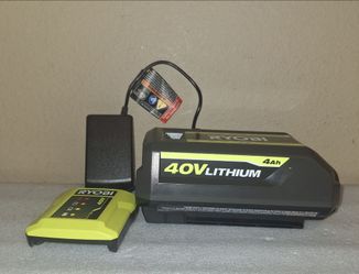 RYOBI 40V Lithium-Ion 4.0 Ah Battery with Charger