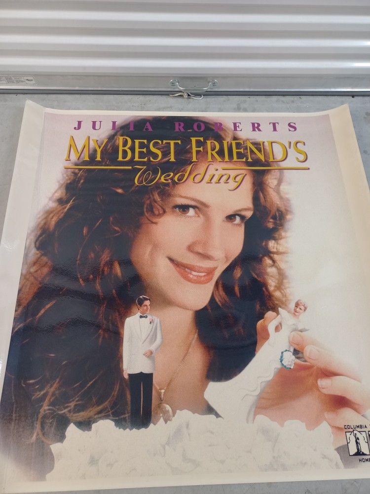 Huge Movie poster- My best Friend's wedding Julia Roberts-Celluloid RARE 48X48