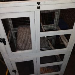5 Level Wood Cage - Guinea Pig, Ferrets, Bunny, Chinchilla, Cats, Small Pets, Etc... - Pet House With Ramps And Doors