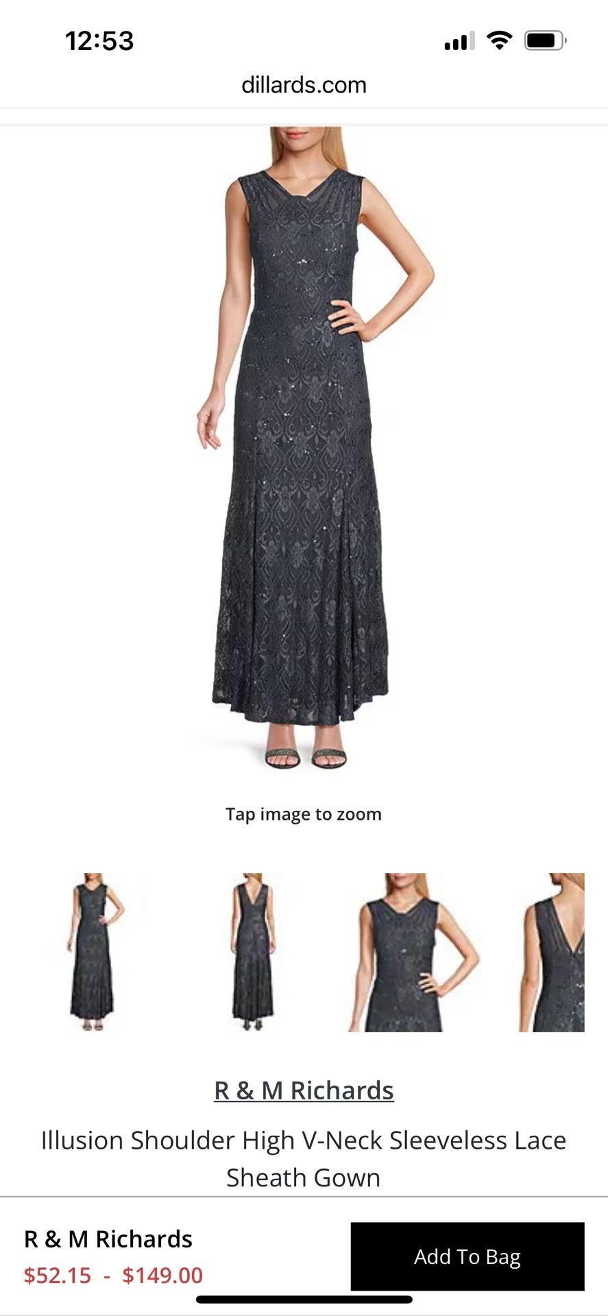 Navy Gown: R & M Richard’s Style 3198 Size 8