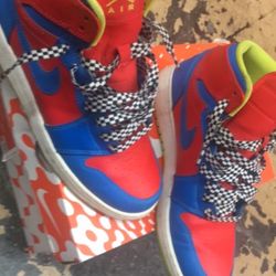 2014 Nike Air Jordan 1 Retro High Racing Pack 705300-615 Size 7Y