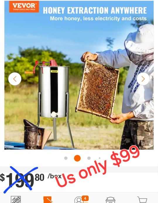 3-frame steel honey extractor