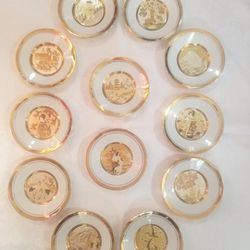  Plates  - 12  -   23K gold rim