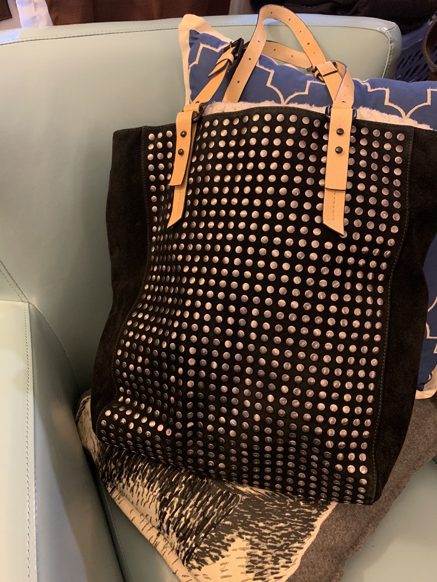 Kelsi Dagger Black Suede Tote