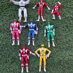 Mighty Morphin Power Rangers Vintage 1994 Auto-Morphin Lot - 8 Figures