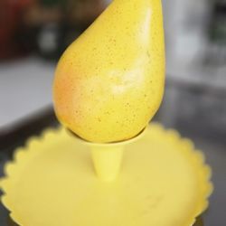 Metal tray Diameter 11" H3.5" $10 The pear made by hard foam H8" Diameter 5.5" $10