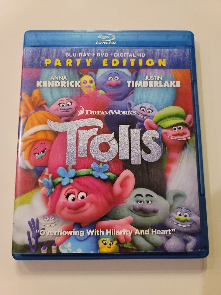 $5 BLU RAY. TROLLS. $5 OR TRADE FOR A MOVIE TITLE I DO NOT ALREADY OWN. BLU RAY ONLY NO DIGITAL .