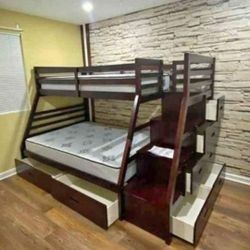 Twin Size Bunk Bed Frame With Storage 