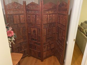 Mid Century Teak Folding Screen made in India