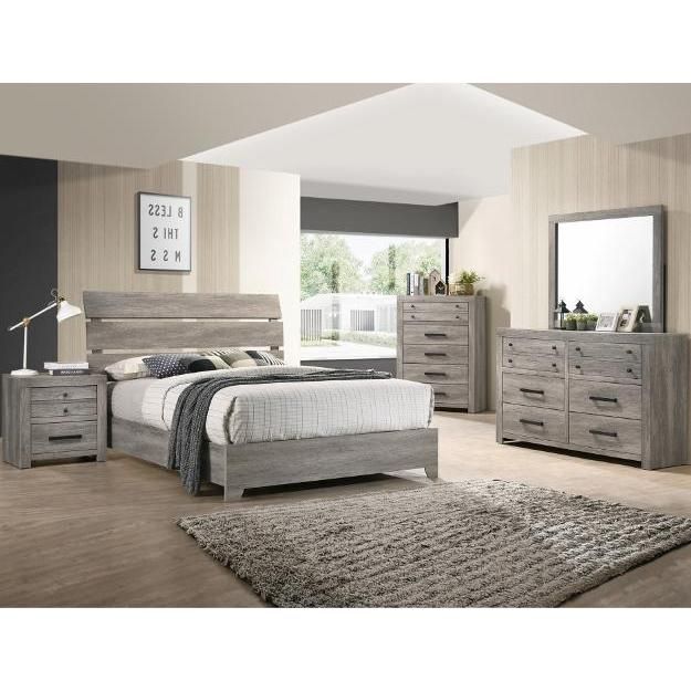 4 PCs Bedroom Set Dresser Mirror Queen Bed & Nightstand. ( FINANCING OPTIONS )
