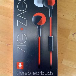 Zig Zags Stereo Earbuds with In-line Microphone