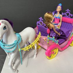 Mattel Barbie Princess Unicorn And Carriage 