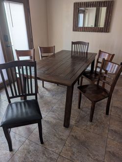 Set of six Wood Dining Room Chairs