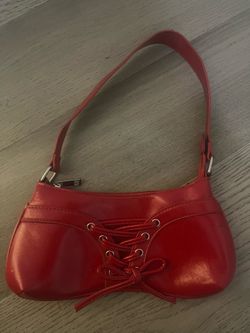 Red leather mini bag