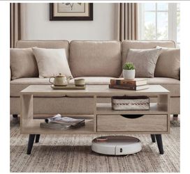 Coffee Table with Storage Rustic Rectangle Center Table