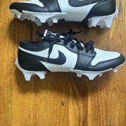 Jordan 1 low TD cleats black and white