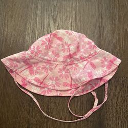 Girls Pink Bucket Sun Hat Size 12/24 Months Wee Wave #19