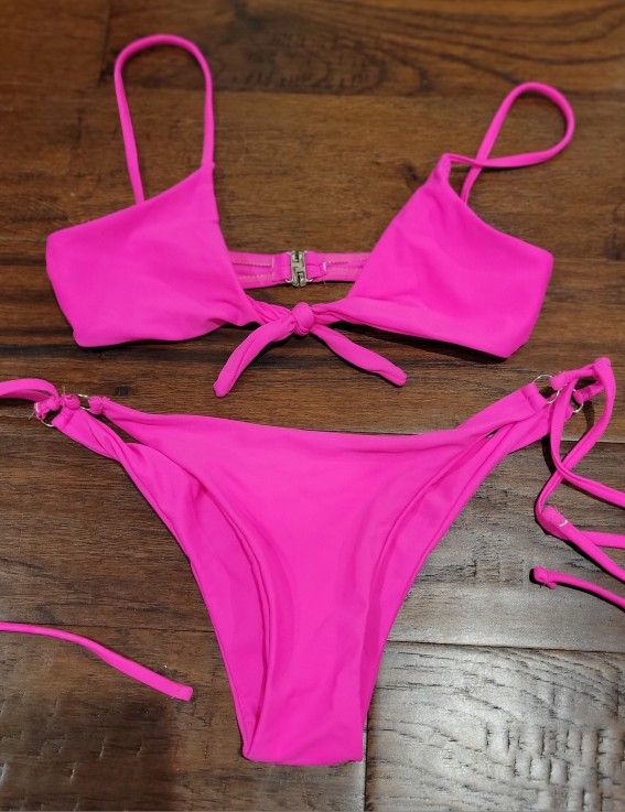 Hot Pink Brazilian Swimsuit Bikini Set