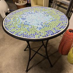 Tile & Wrought Iron Table