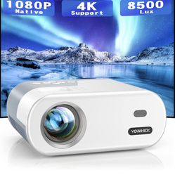 Mini Projector, Native 1080P Full HD YOWHICK DP02W Movie Projector for Outdoors, Portable Projector with Remote Control, HDMI, USB, AV and Aux Ports f