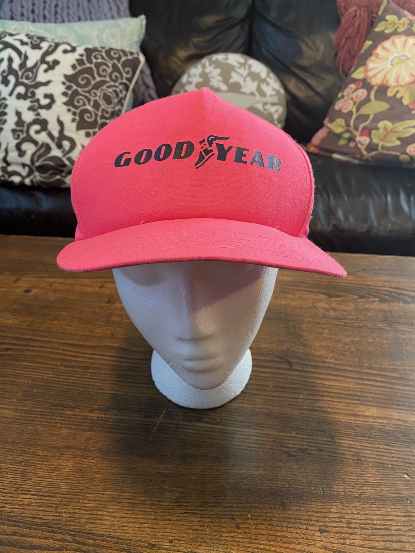 VTG Goodyear Neon Pink Snapback Hat