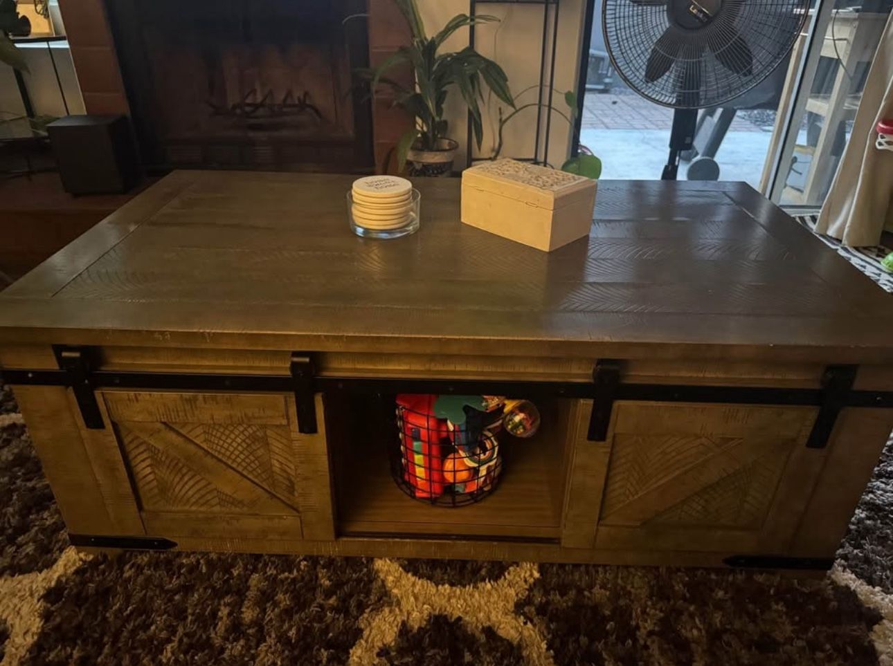 Barn Style Coffee Table With Storage