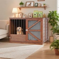 Wood Indoor/Outdoor Crate for Any Pet Large (41 - 65 lbs.) Dog ( 2.4-ft L x 3.6-ft W x 2.5-ft H )