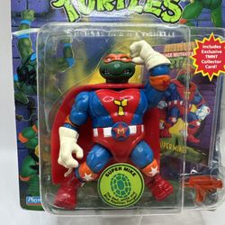 TMNT Teenage Mutant Ninja Turtles Sewer Heroes Super Mike Playmates W/ Card ‘94