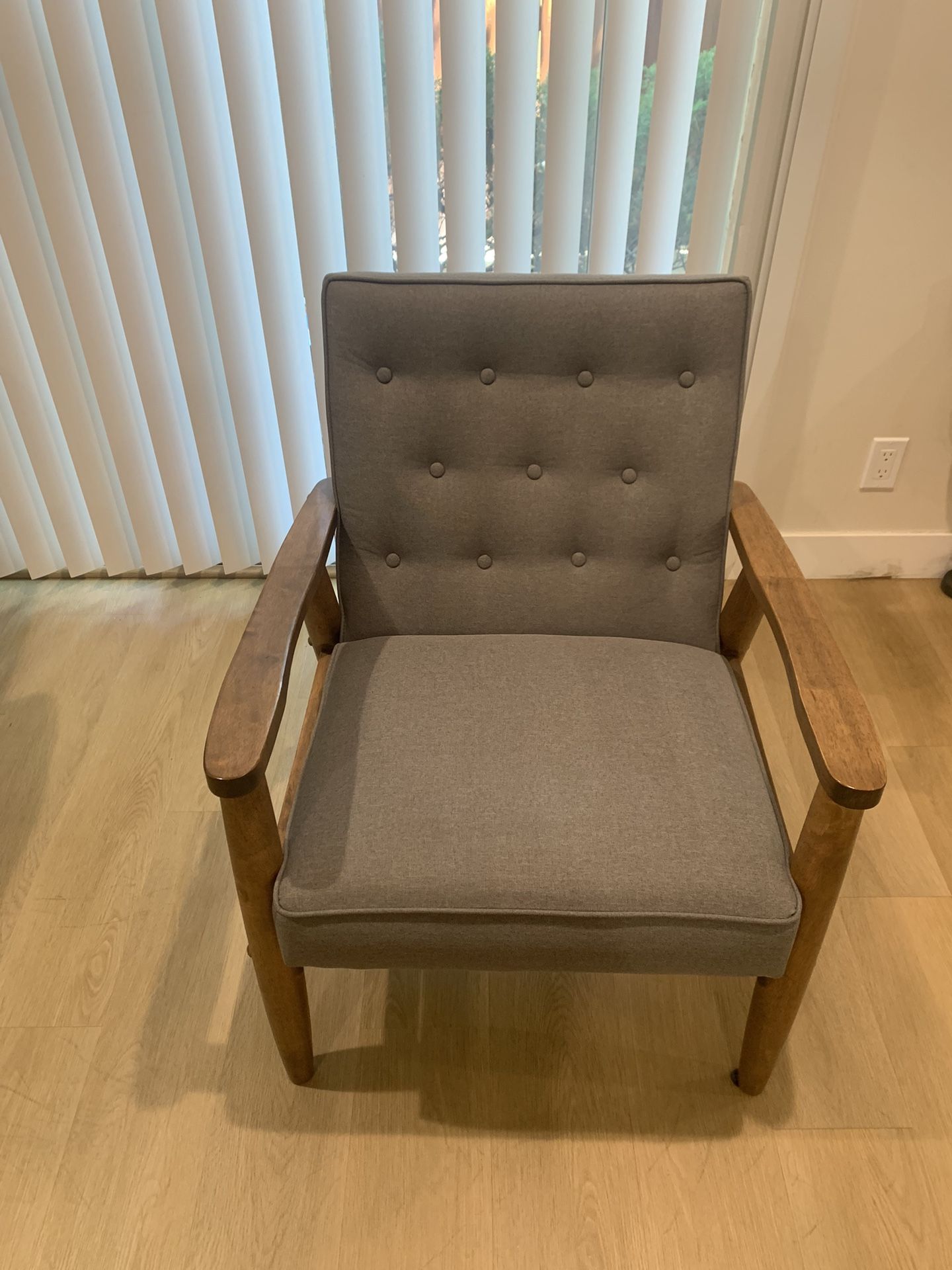 Gray and Wood Arm Chair