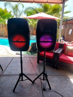 QFX 15inch Portable Bluetooth speakers.