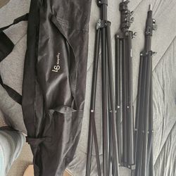LS Photography light stands with bag, 3 tripods