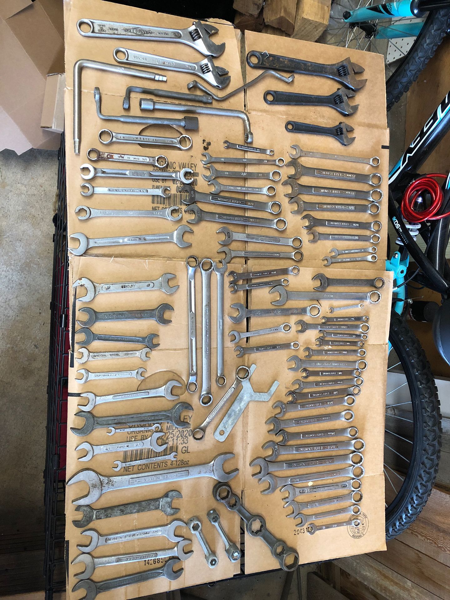 Lot of over 50 assorted wrenches