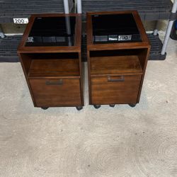 Two Wood File Cabinets  Very Nice