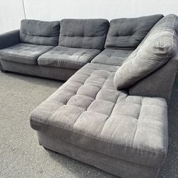 Gray Sectional Sofa Couch - FREE DELIVERY 🚚 