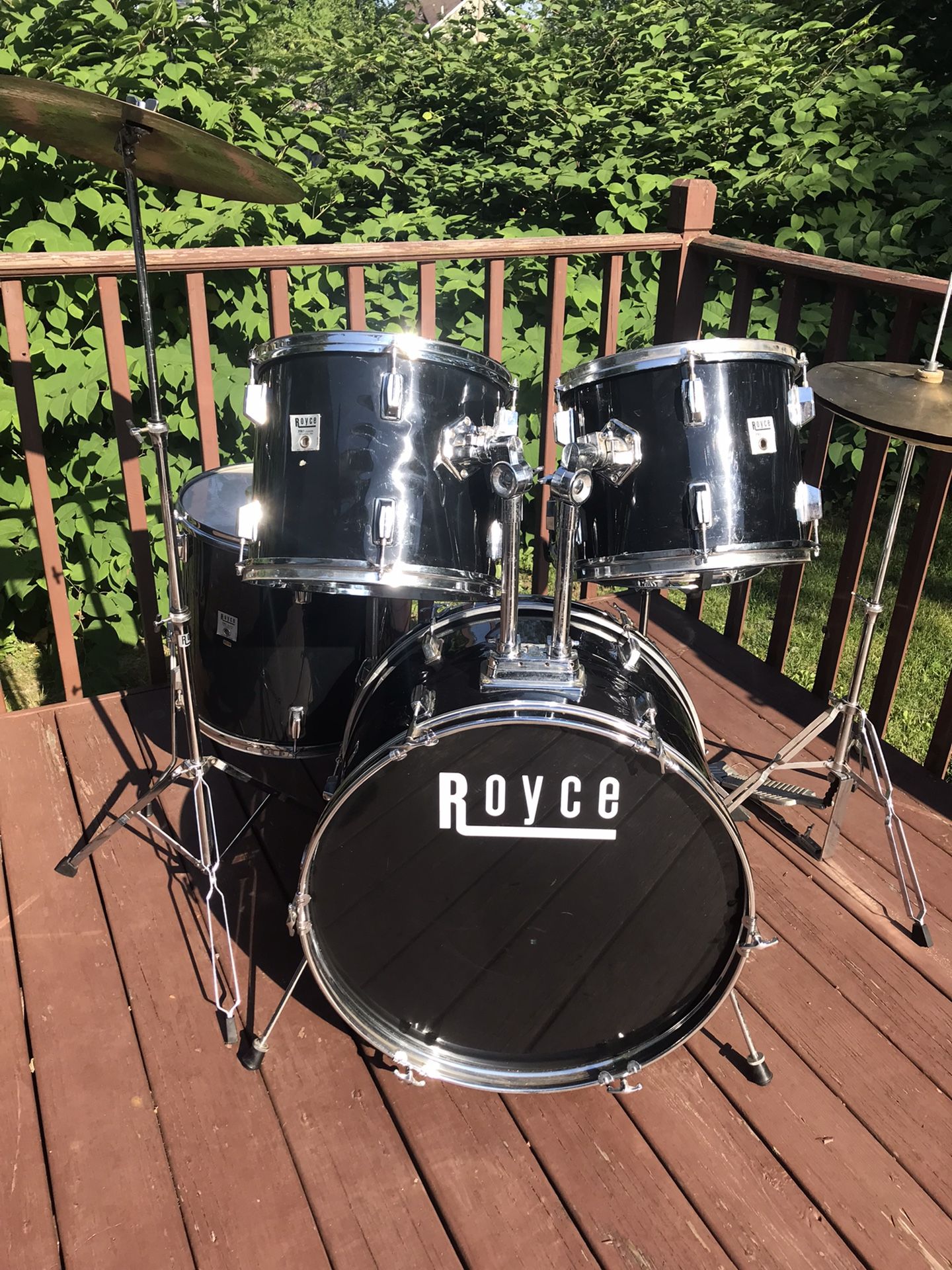 ROYCE by Pearl DRUM SET Cymbals Hardware Drums Percussion Snare Bass Cymbal Stands 5pc Kit Altas Crash