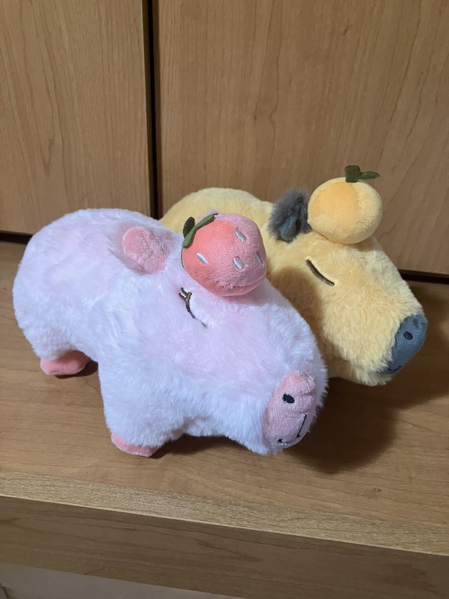 Capybara Plushies Pink + Yellow